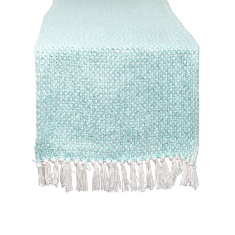 DII Braided Table Runner - 15x72 - Aqua - Rustic