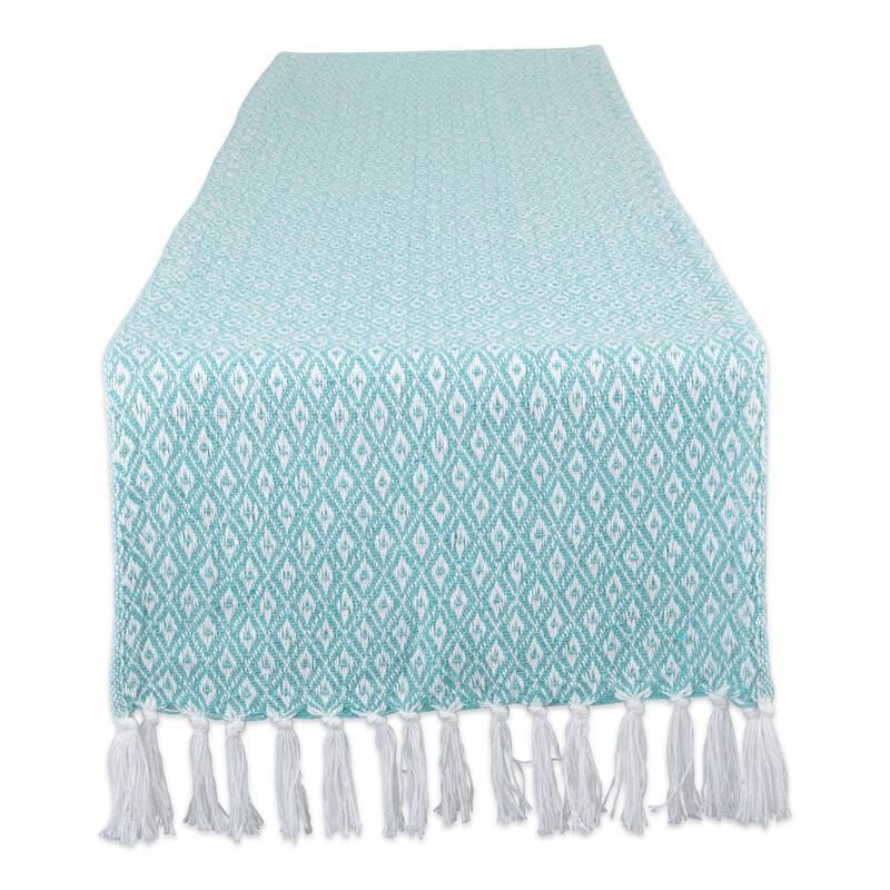 DII Braided Table Runner - 15x72 - Aqua - Patterned