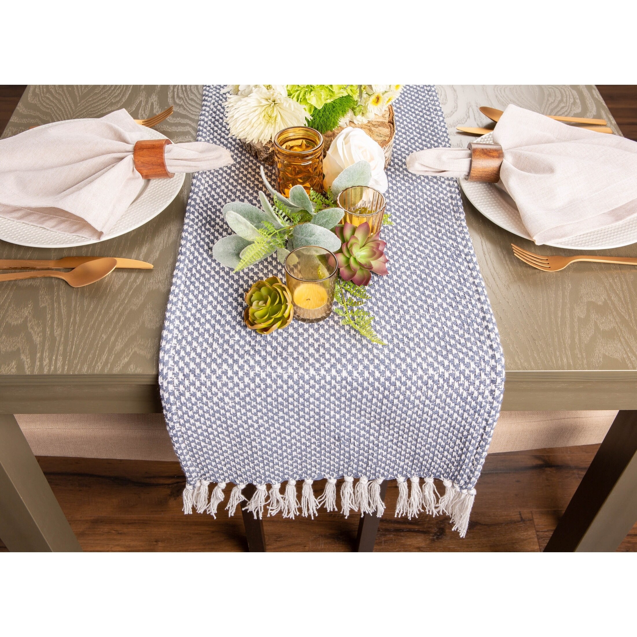 15x108 Black DII Farmhouse Braided Stripe Table Runner Collection 15x108 Black DII Farmhouse Braided Stripe Table Runner Collection
