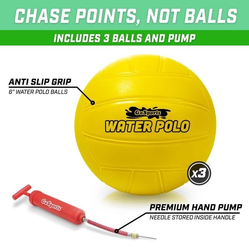 GoSports Floating Water Polo Game Set | Must Have Summer Pool Game | Includes Goal and 3 Balls