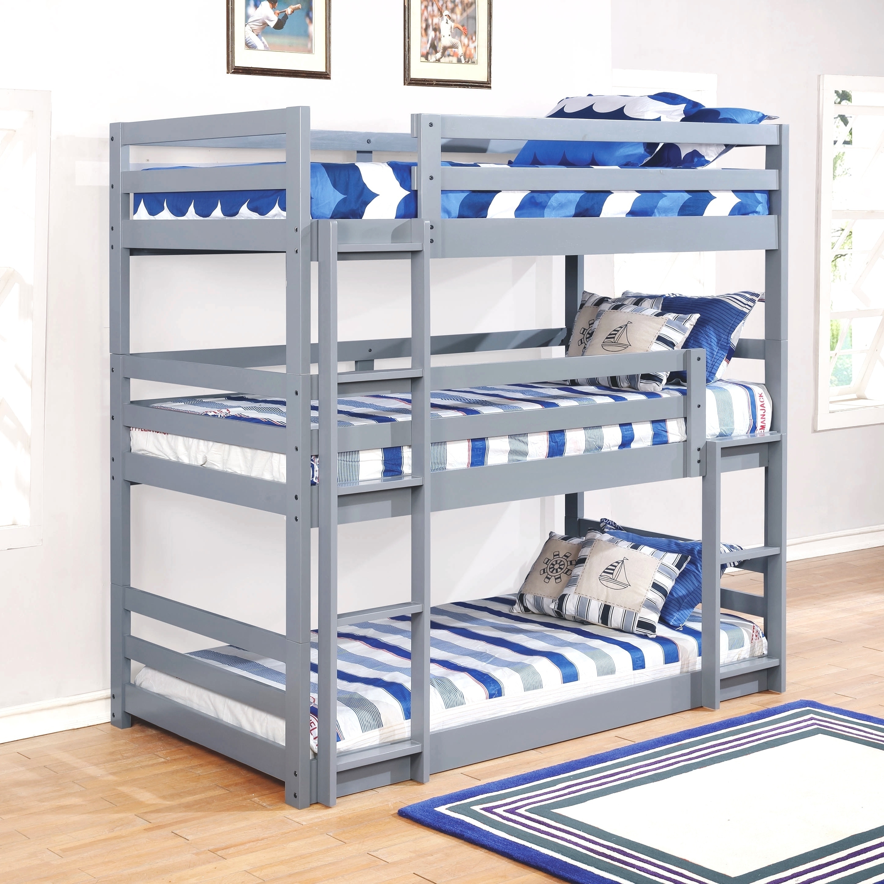 Margarita Versatile Cappuccino Twin Size Triple Bunk Bed