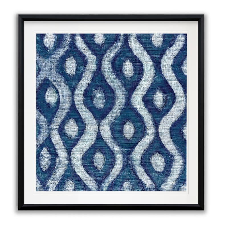Shibori Blue IV -Framed Giclee Print - 24X24