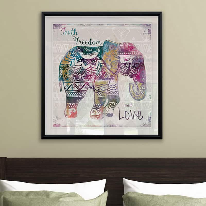 Boho Elephant -Framed Giclee Print