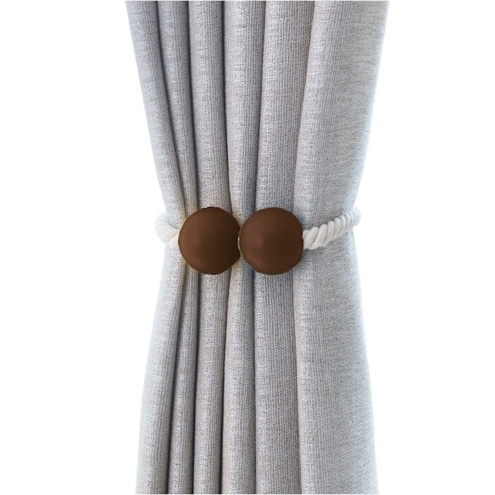 Bad Students Oberle Magnetic Ball Curtain Tieback (Set of 2) - Brown