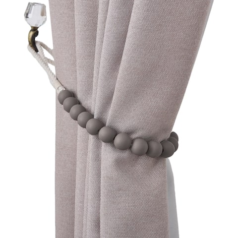Bad Students Dametta Macaron Wooden Bead Curtain Tieback (Set of 2)