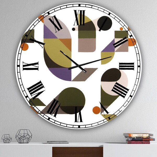 Designart 'Bended Knee' Oversized Mid-Century Wall Clock
