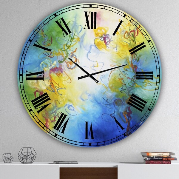 Designart 'Color Dances' Oversized Modern Wall Clock