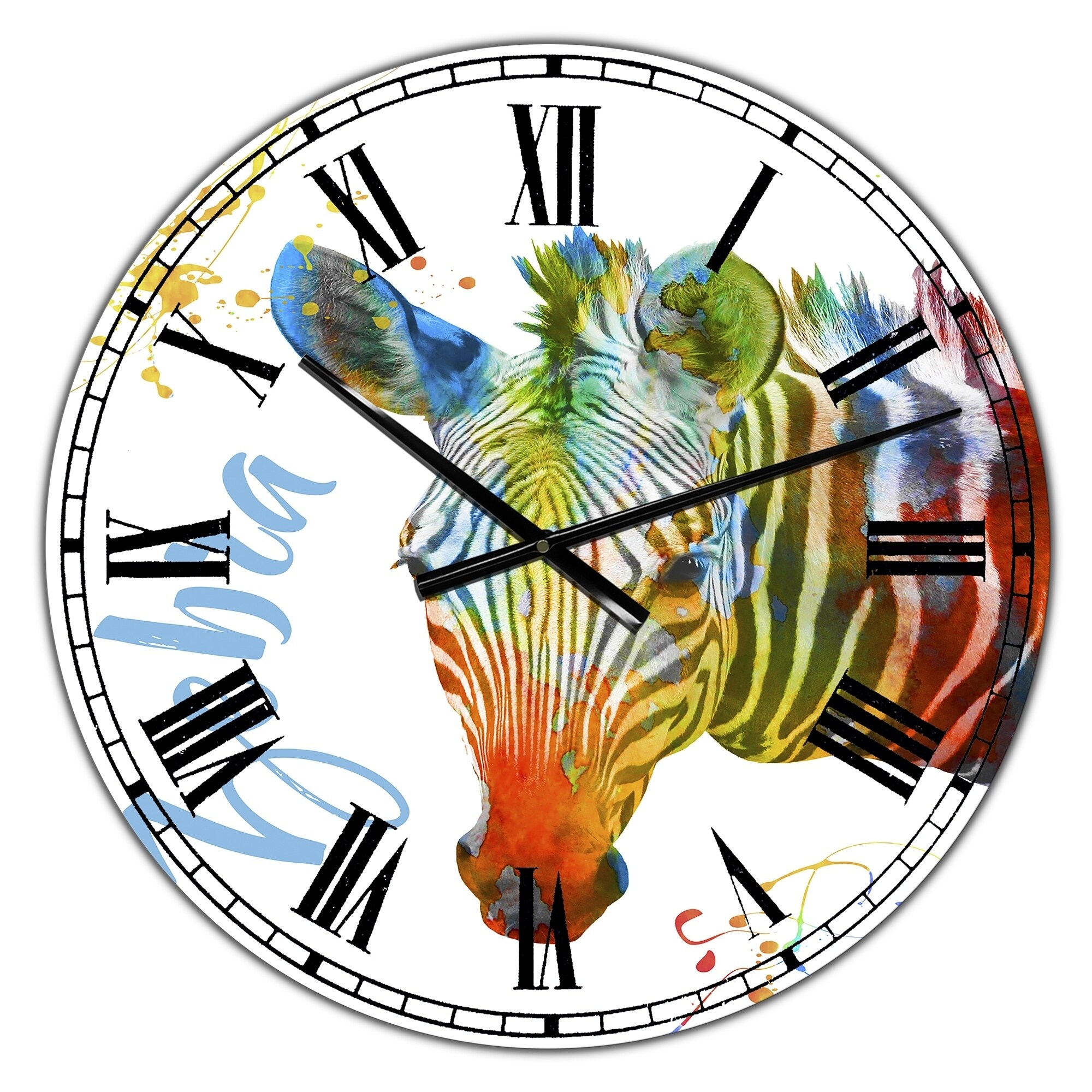 Shop Designart Colorful Safari Animals A Oversized Cottage Wall Clock On Sale Overstock 28262110 23 In Wide X 23 In High