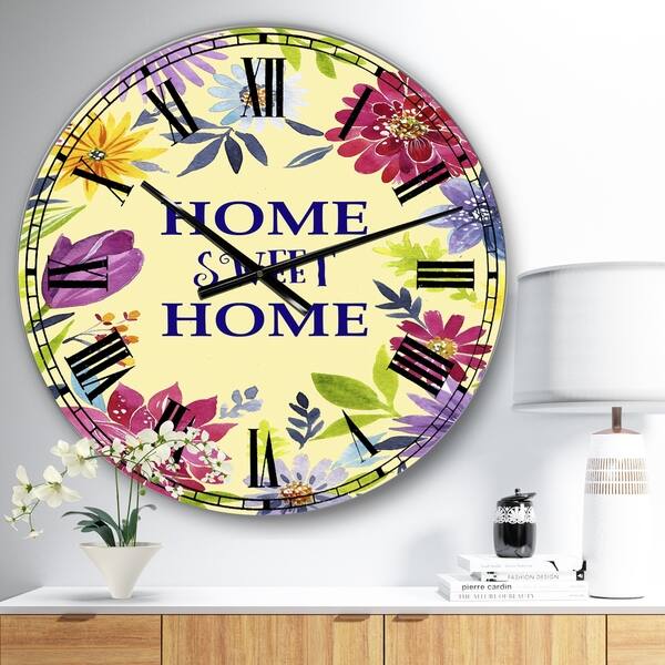 Shop Designart Home Sweet Home Flower Wreath Oversized Cottage