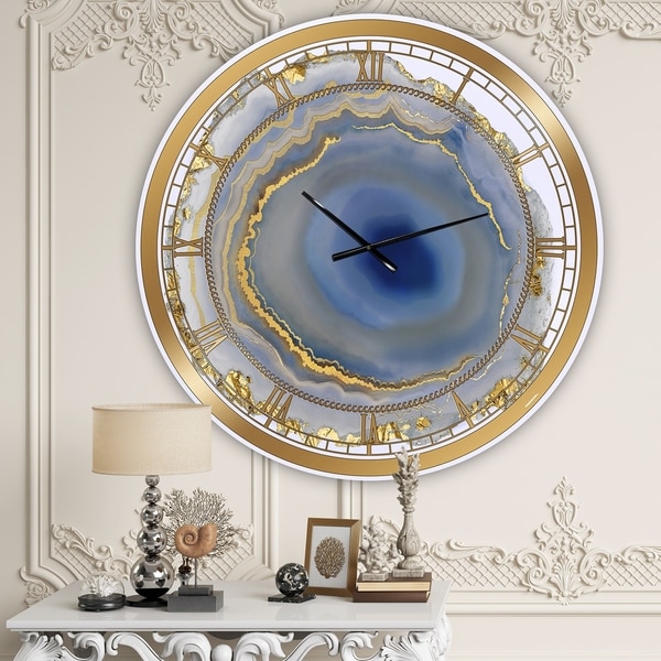Silver Orchid Arbuckle 'Golden Water Agate' Oversized Fashion Wall Clock. Opens flyout.