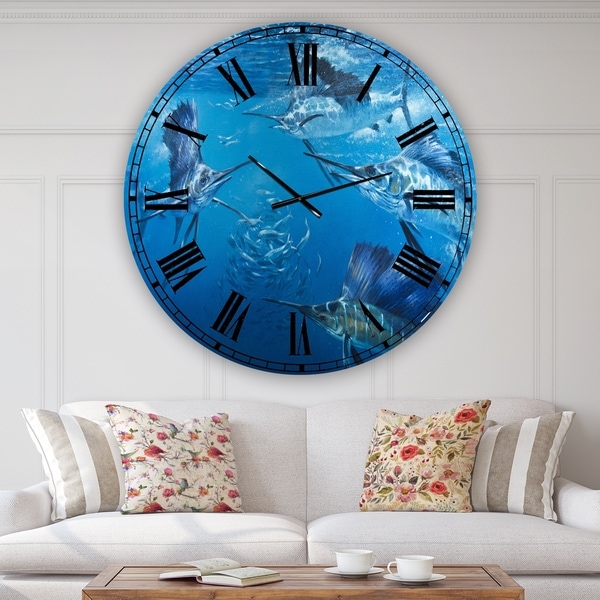 Designart 'Michael Jackson 06' Large Nautical & Coastal Wall Clock