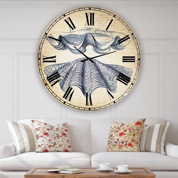 Designart 'Blue Sea 4' Large Nautical & Coastal Wall Clock