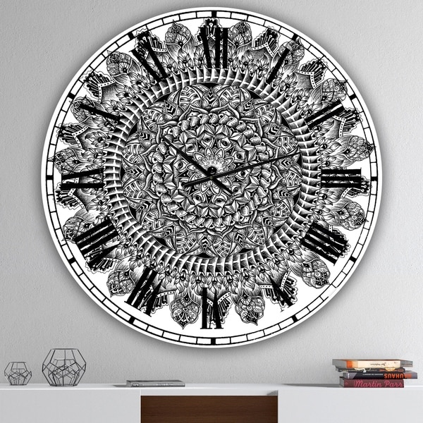 Designart 'Mandala Drawing' Large Traditional Wall Clock