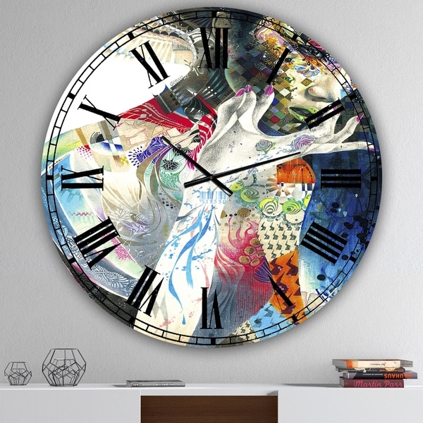 Designart 'Urban Beauty Wondering ' Large Modern Wall Clock