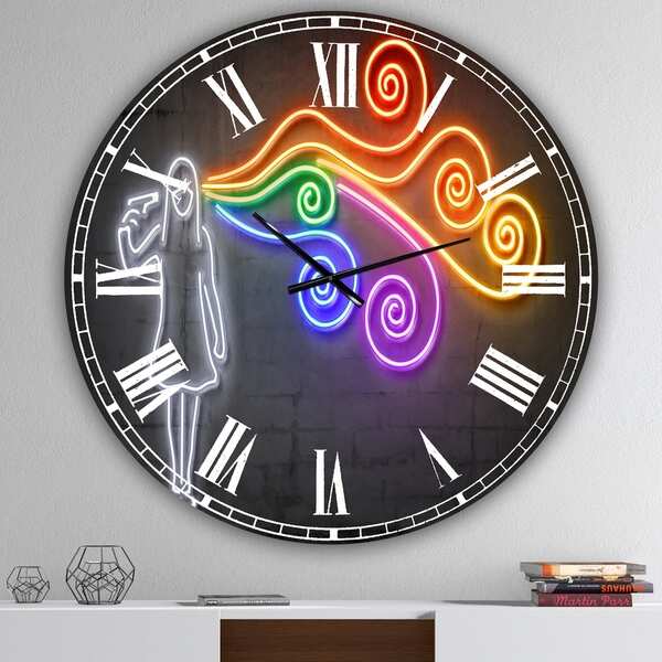 Designart 'The dark side of the mind' Modern Wall Clock