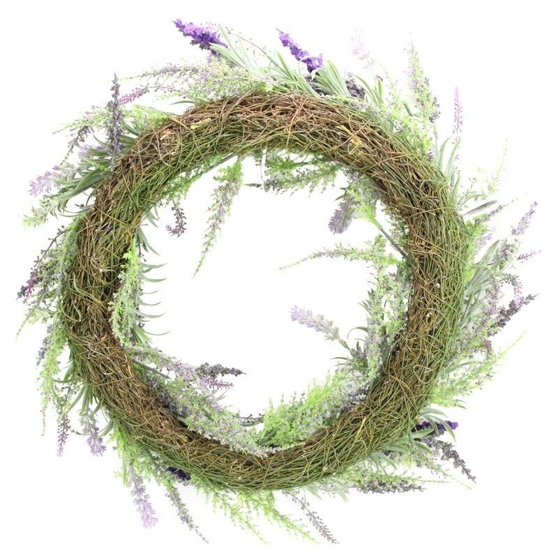 Artificial 22" French Lavender Wreath