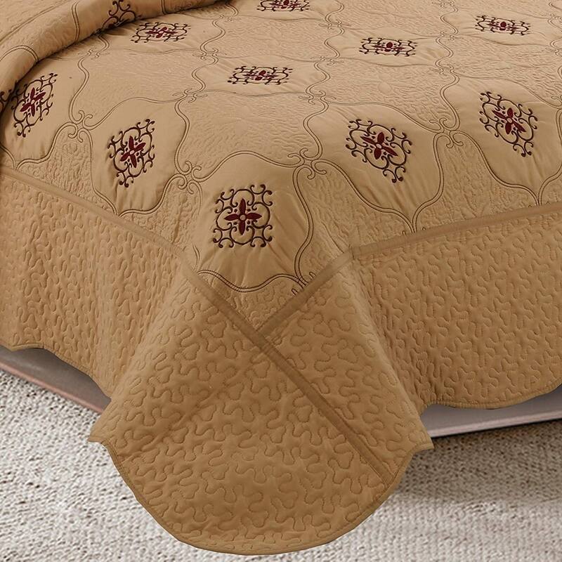 Porch & Den Heceta Embroidered 3-piece Bed Coverlet Set