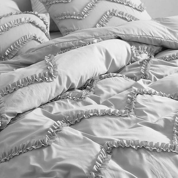 Shop Textured Ruffles Bedding Oversized Comforter Chevron