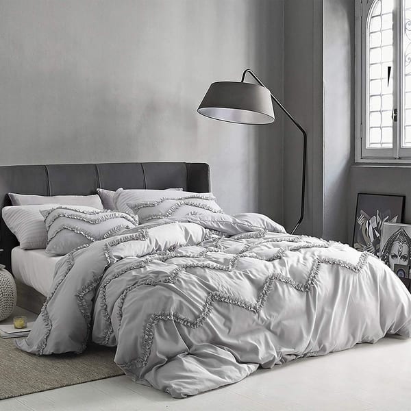 Shop Textured Ruffles Bedding Oversized Comforter Chevron