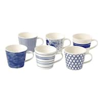 MIWARE 10 Ounce Porcelain Mugs, Set of 6, Tea and Coffee Mug Set, Ivory  White (Ivory White, 10OZ)