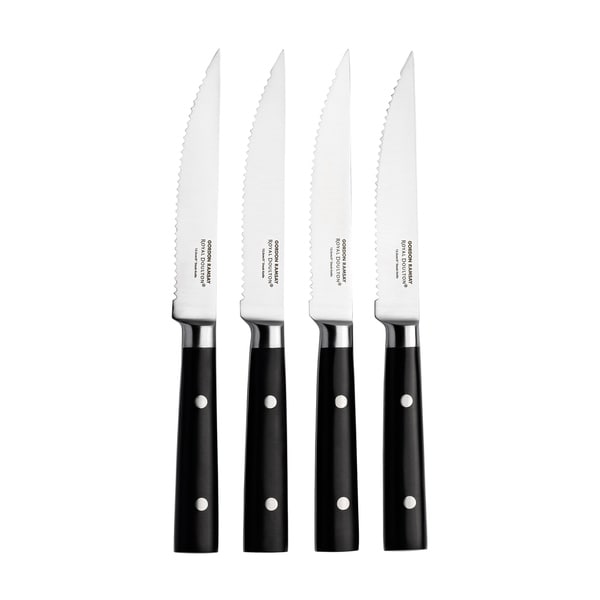 Shop Gordon Ramsay Black Steak Knives, Set of 4 - Silver - Overstock ...