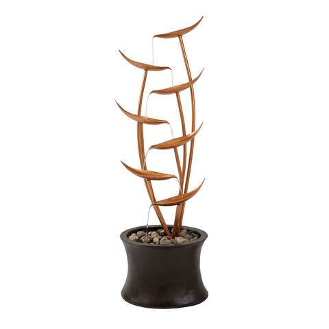 7-Tier Fountain - Modern Electric Outdoor Cascading Water Feature by Pure Garden - 13.25 x 10 x 42