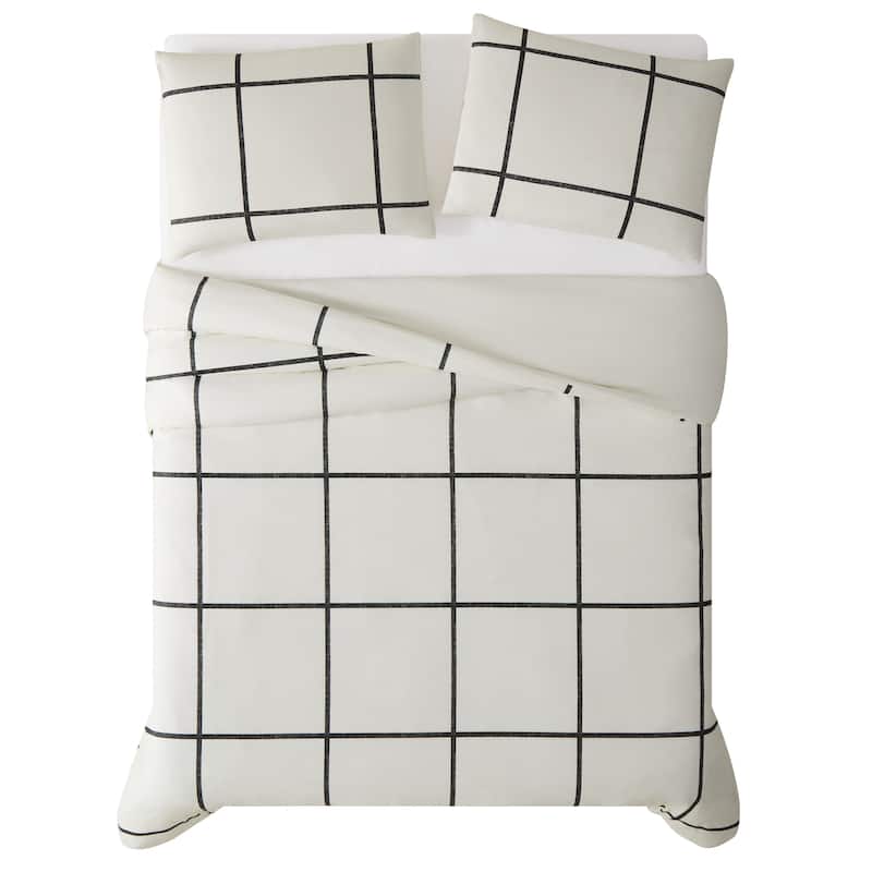 Carson Carrington Tomnas Windowpane 3-piece Duvet Set