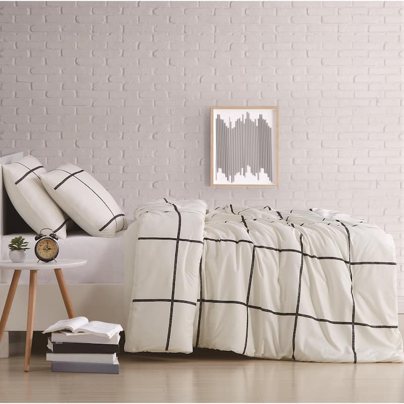 Carson Carrington Tomnas Windowpane 3-piece Duvet Set