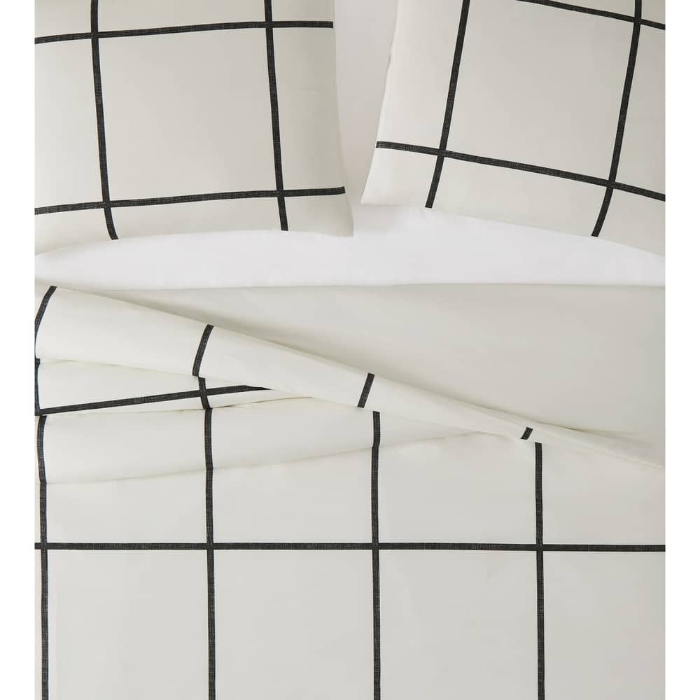 Carson Carrington Tomnas Windowpane 3-piece Duvet Set