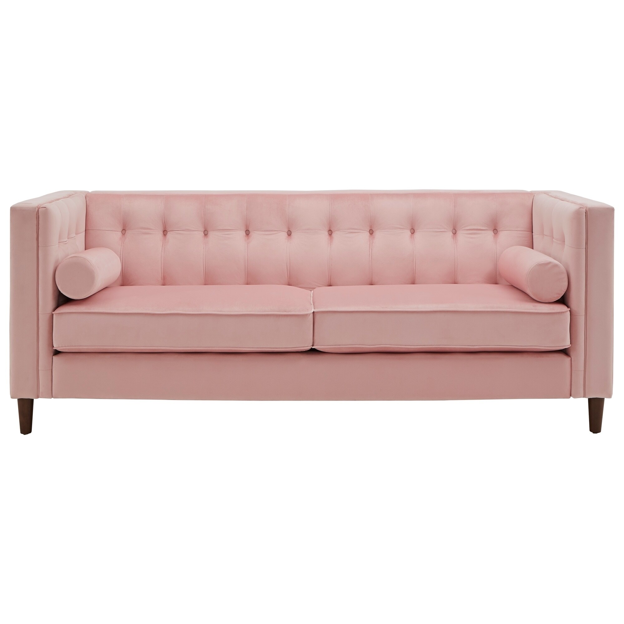 Shop Beverly Pink Velvet Sofa Or Loveseat With Pillows By Inspire