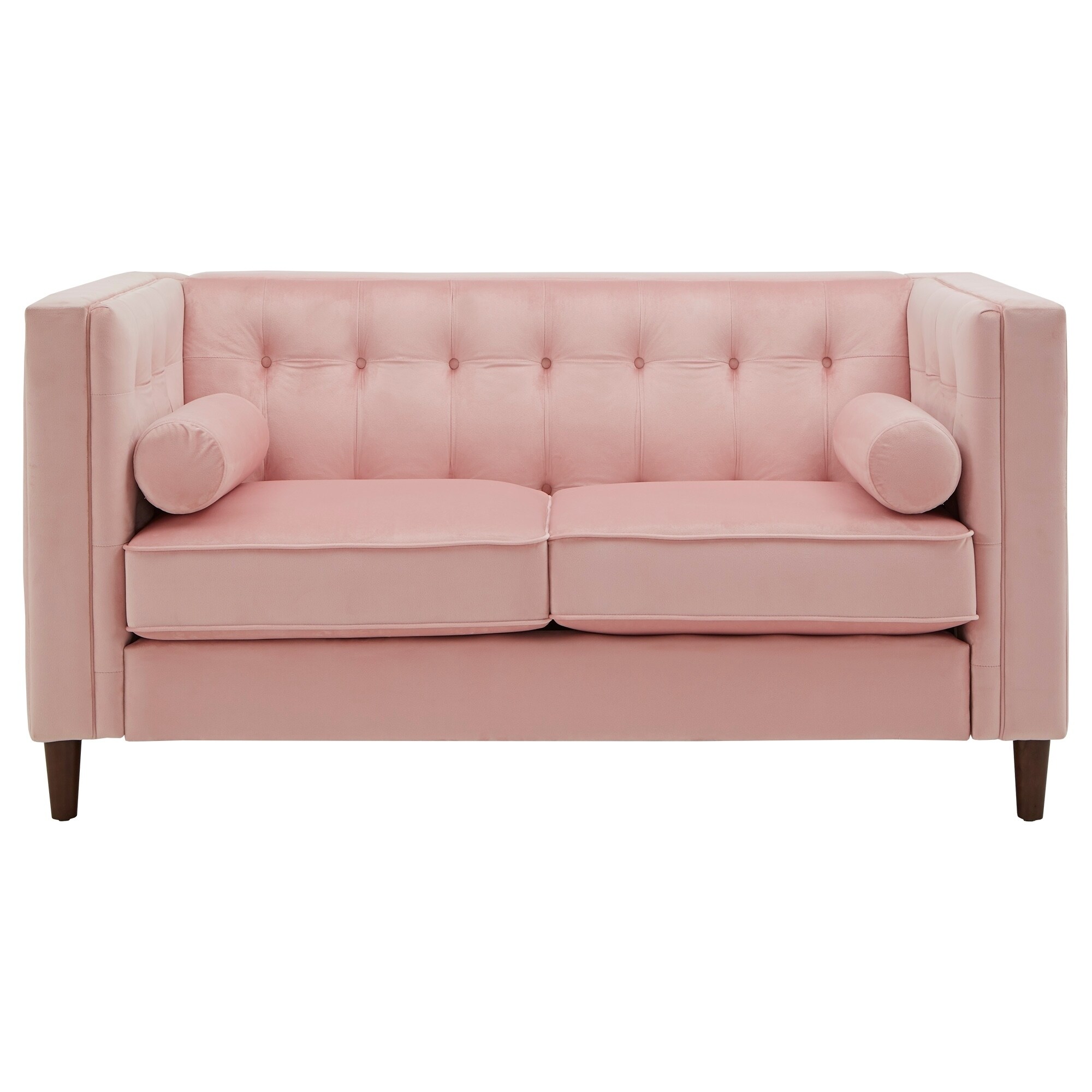 Beverly Pink Velvet Sofa Or Loveseat With Pillows By Inspire Q Bold