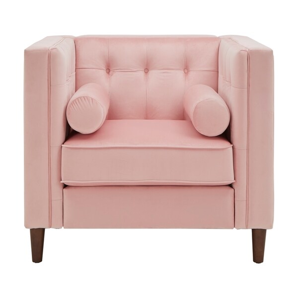 overstock pink velvet chair