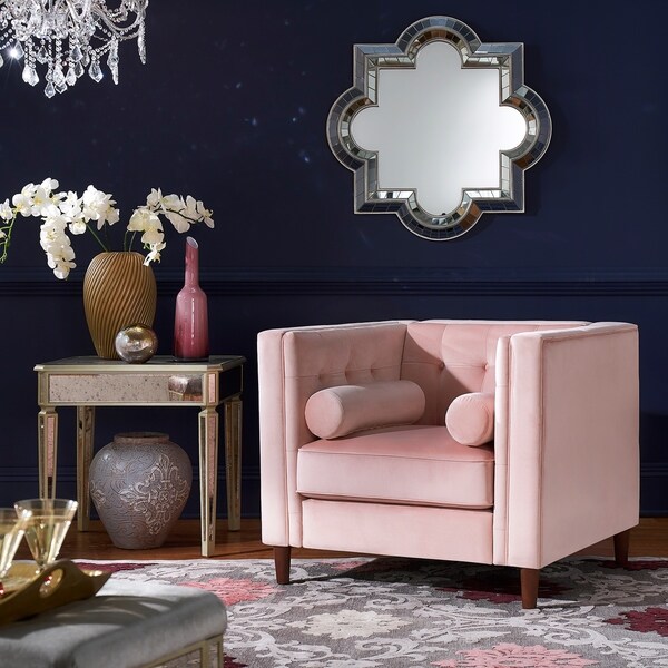 overstock pink velvet chair