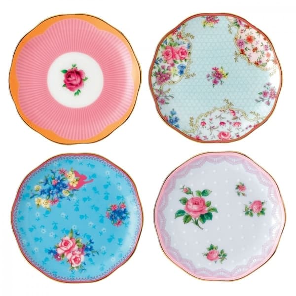 Candy by Royal Albert Mixed Teetasse und Untertassen Set von 4