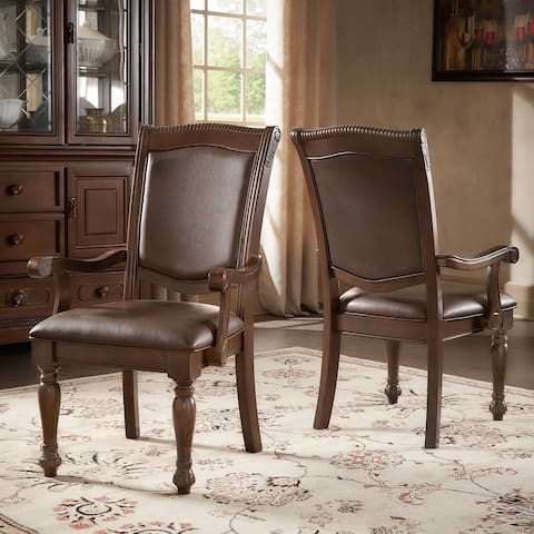 Constantinople Brown Faux Leather Dining Chairs (Set of 2) by iNSPIRE Q Classic