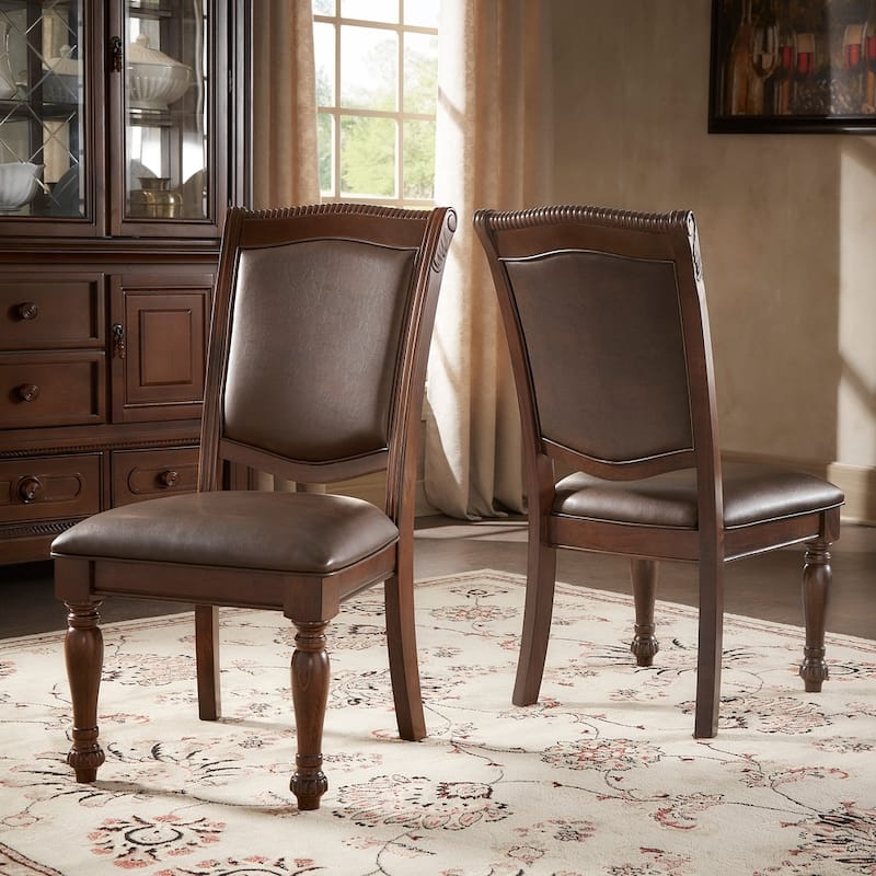 Constantinople Brown Faux Leather Dining Chairs (Set of 2) by iNSPIRE Q Classic