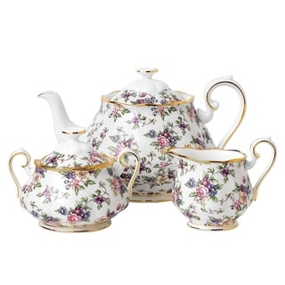 Royal Albert 100 Years 1940 English Chintz 3-piece Tea Set
