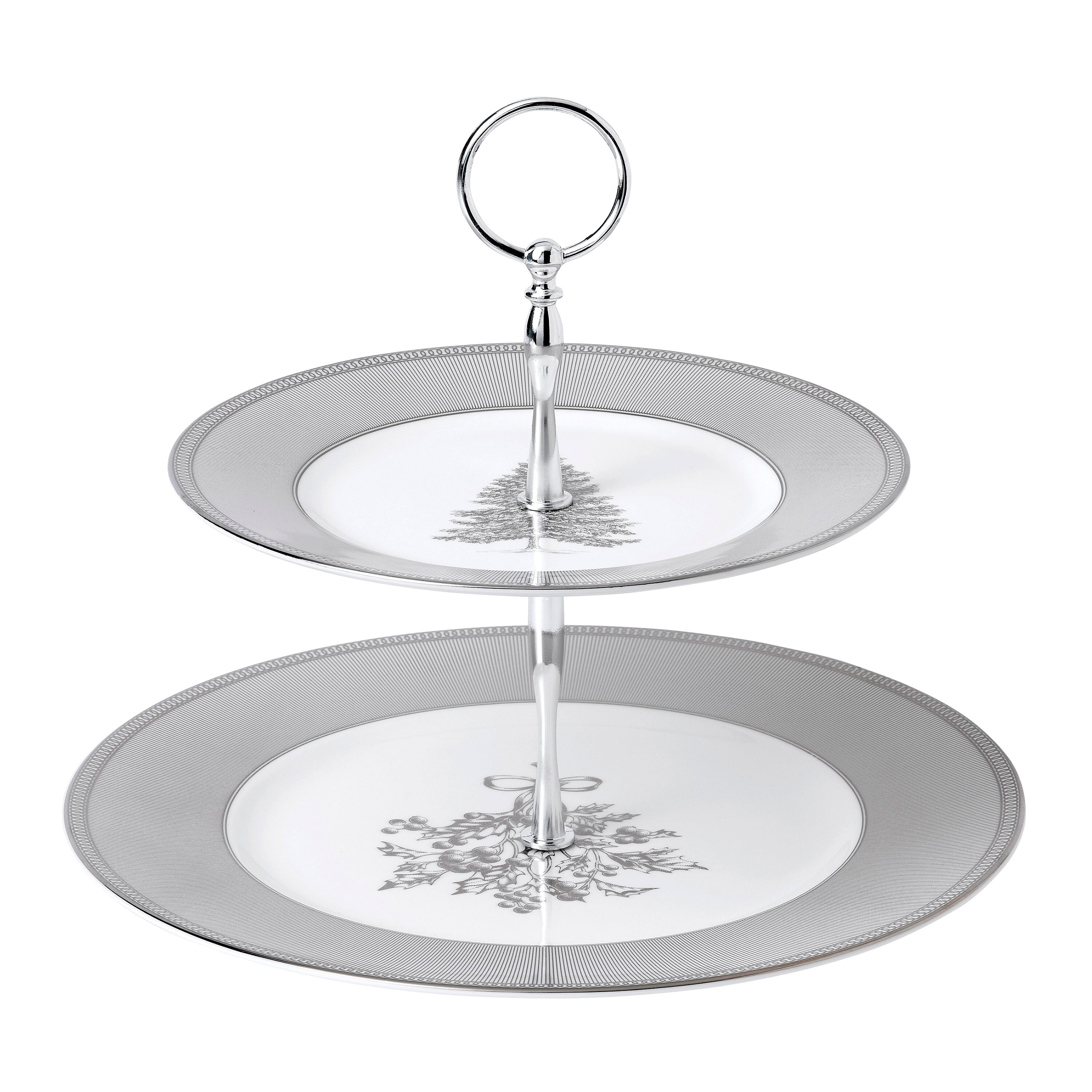 Martha Stewart Collection Winter Woods 2-Tiered Server