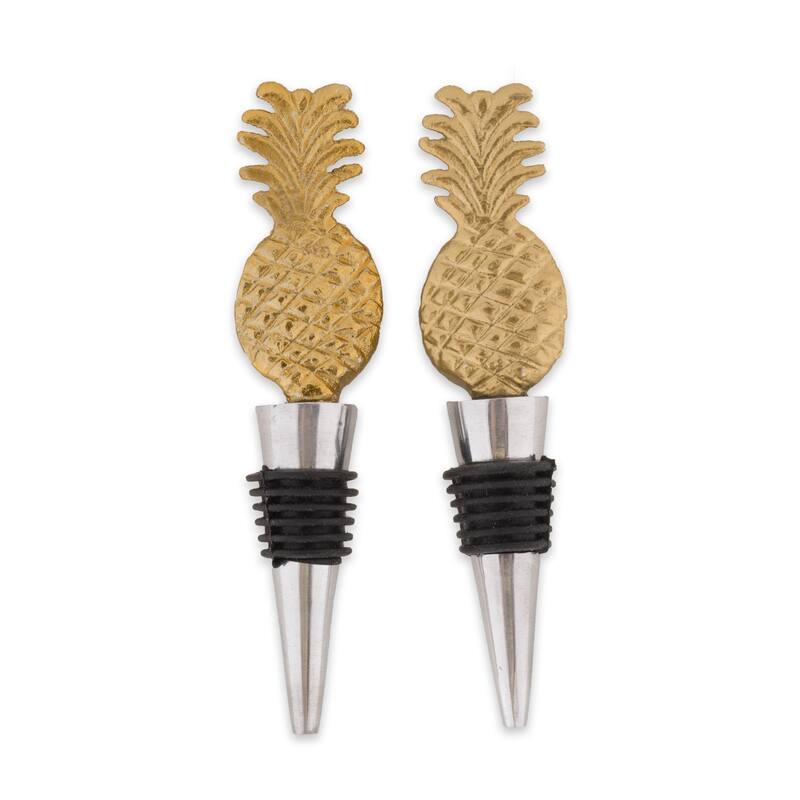 DII Bottle Stopper (Set of 2) - Pineapple - Gold