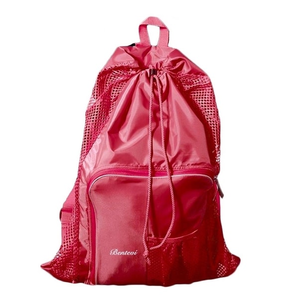 2 Pieces Large Mesh Drawstring Bag Mesh Equipment Beach Bag Gym Sack Drawstring Bag for Sports Swimming Gear 