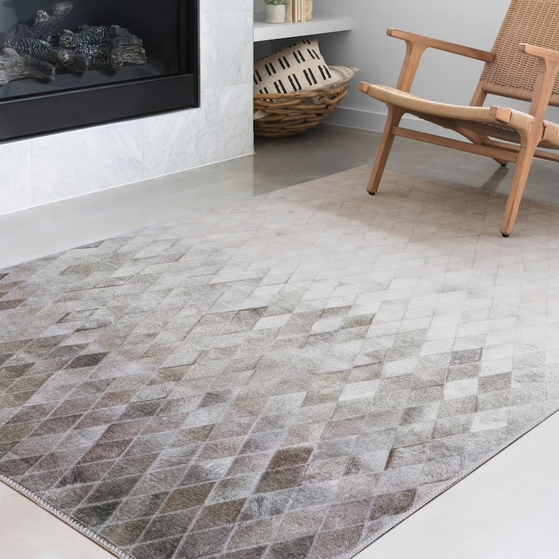 Alexander Home Davide Printed Faux Cowhide Area Rug
