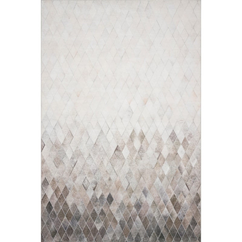 Alexander Home Davide Printed Faux Cowhide Area Rug - 7' 6" x 9' 6" - Sand/ Taupe