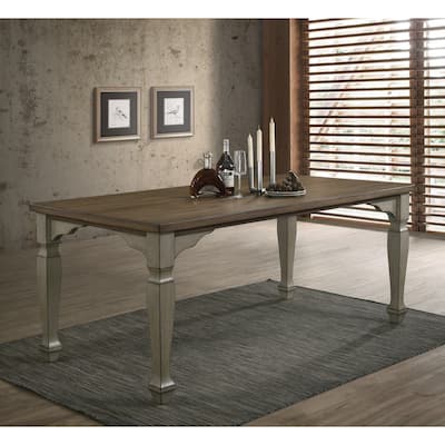 Roundhill Furniture Breda Antique Gray and Dark Oak Finished Wood Dining Table - Multi - N/A