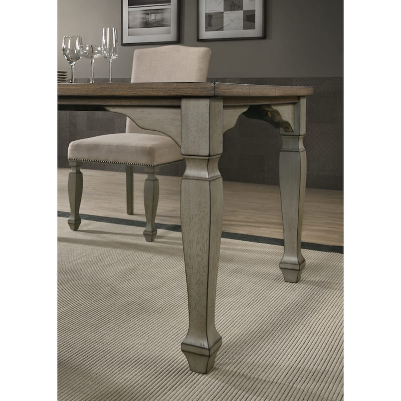 Roundhill Furniture Breda Antique Gray and Dark Oak Finished Wood Dining Table - Multi - N/A