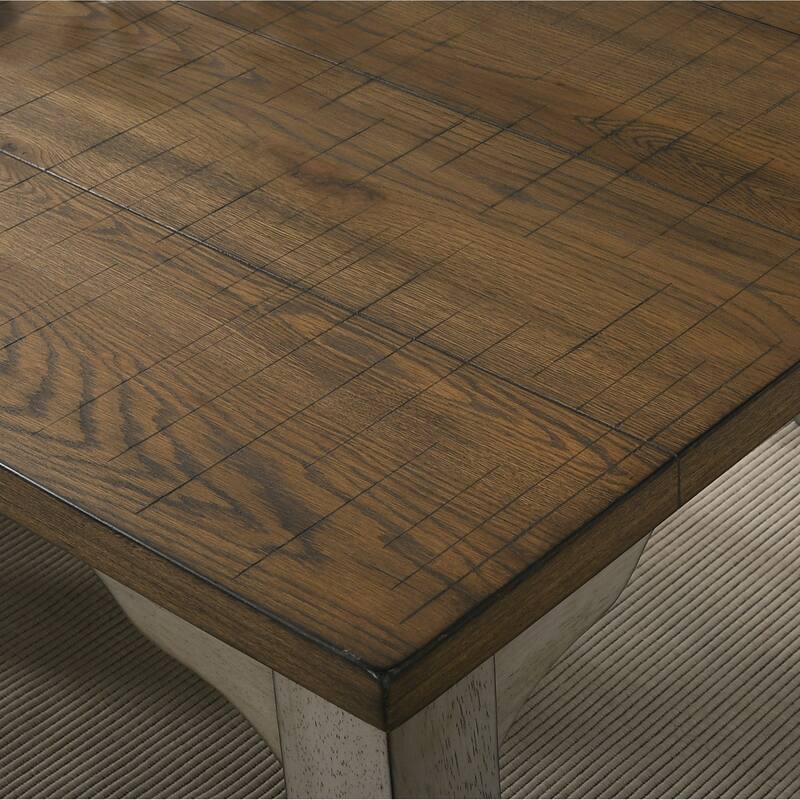 Roundhill Furniture Breda Antique Gray and Dark Oak Finished Wood Dining Table - Multi - N/A