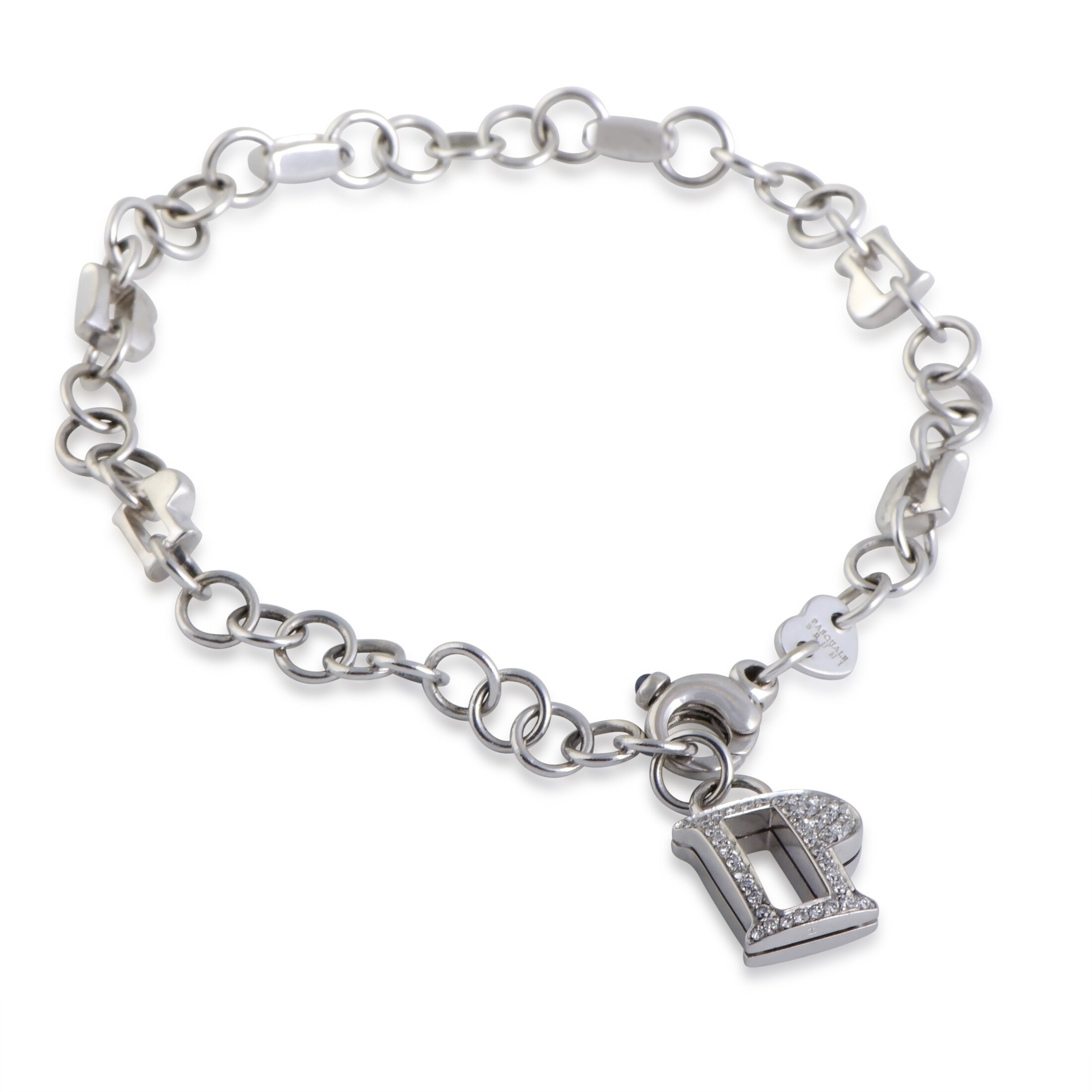 white gold charm bracelet