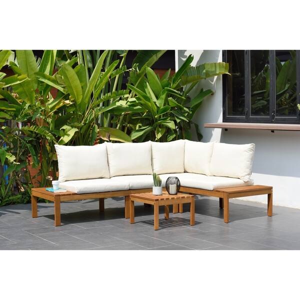 Shop Amazonia Teak Finish Atenas Patio Sectional Set Overstock 28265718