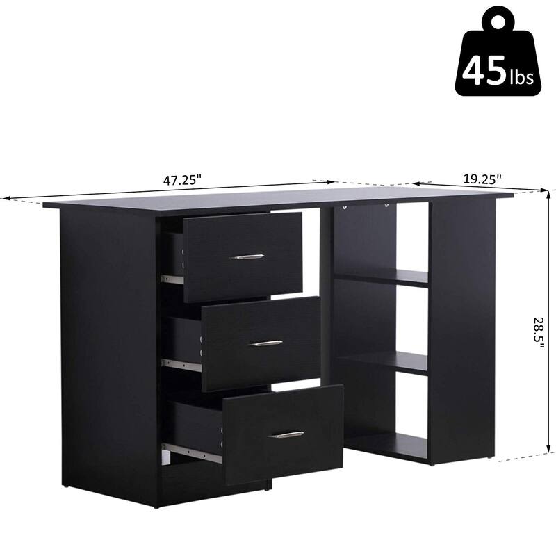 HomCom 47" Modern Home Office Computer Workstation Desk