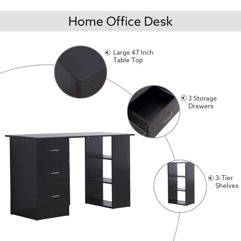 HomCom 47" Modern Home Office Computer Workstation Desk