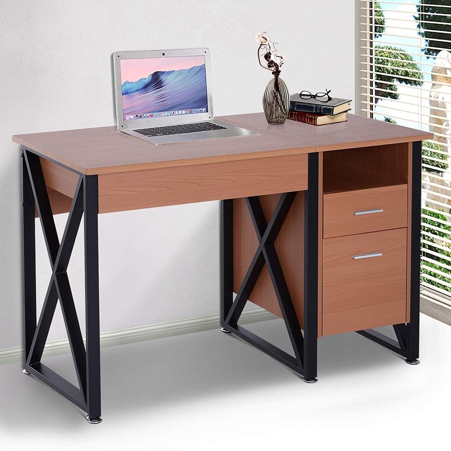 Shop Homcom 50 Industrial Lift Top Standing Computer Desk With